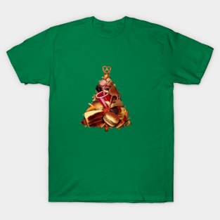 Pizza, Fast Food, Burger Xmas Christmas Tree T-Shirt